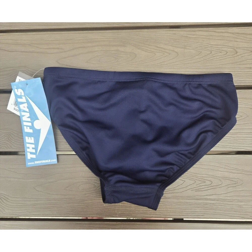 TYR The Finals Enduro Stretch Solid Navy Splice Racer Briefs, Men Boy SZ 30 NEW
